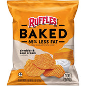 Ruffles Baked Cheddar and Sour Cream Potato Crisps, 0.8 Ounce -- 60 per case.