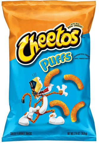 Cheetos Puffed Cheese Flavored Snacks, 2.5 Ounce -- 21 per case