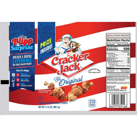 Cracker Jack Regular Caramel Coated Popcorn and Peanut, 3.125 Ounce -- 28 per case.