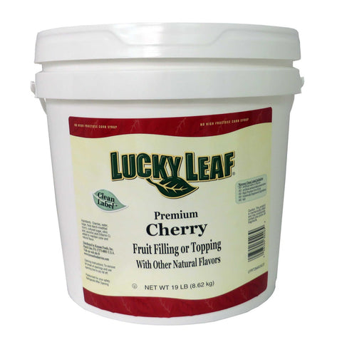 Lucky Leaf Cherry Fruit Filling & Topping, 19 pound round pail