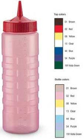 Vollrath Clear with Brown Cap Small Squeeze Dispenser -- 12 per case
