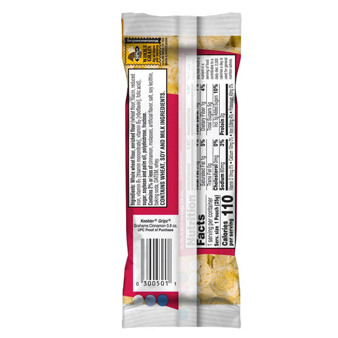 Keebler Cinnamon Gripz Grahams, 0.9 oz. package, 150 per case