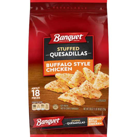 Banquet Buffalo Style Chicken Stuffed Quesadilla, 26 Ounce -- 6 per case.
