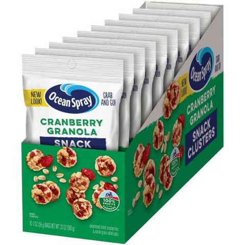 Ocean Spray Craisins Cranberry Granola Fruit Cluster, 2 Ounce -- 40 per case.
