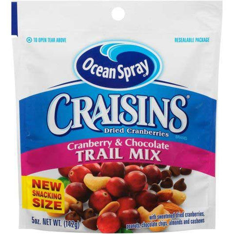 Ocean Spray Craisins Cranberry Chocolate Trail Mix, 5 Ounce -- 12 per case