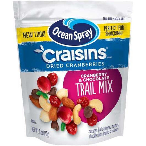Ocean Spray Craisins Cranberry Chocolate Trail Mix, 5 Ounce -- 12 per case