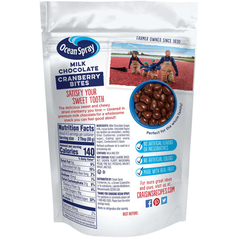 Ocean Spray Craisins Chocolate Covered Dried Cranberries, 5 Ounce -- 12 per case.