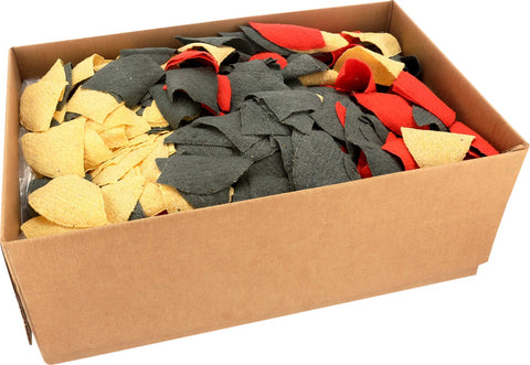 Mexican Original Red/yellow/blue 1/4 Cut Tortilla Chips With Artificial Colors Added, 30 Pound.