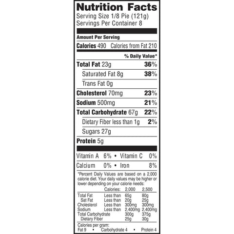 Sara Lee Pecan Pie, 9 inch -- 6 per case.