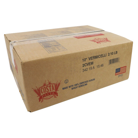Costa 10 inch Vermicelli Pasta, 20 Pound.