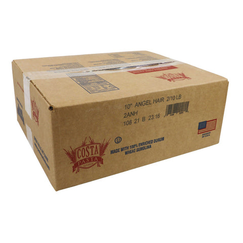 Costa 10 inch Angel Hair Pasta, 20 Pound.