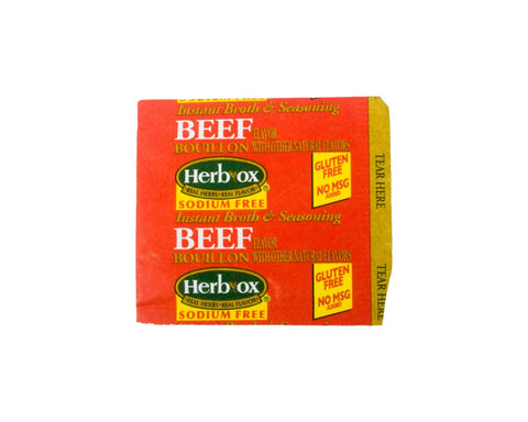 Herb Ox Instant Sodium Free Beef Flavor Broth, 4 Gram -- 300 per case.