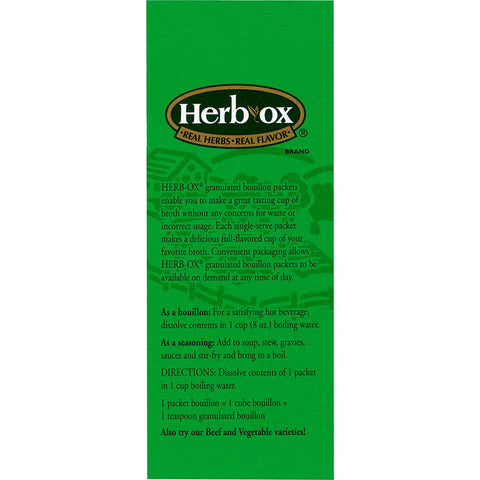 Hormel Health Labs Herb-Ox Instant Chicken Single Serve Broth, 50 Packets per box -- 6 boxes per case