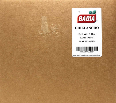 Badia Ancho Chili, 5 Pound Bottle