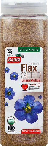 Badia Organic Ground Flax Seed, 16 Ounce -- 4 per case