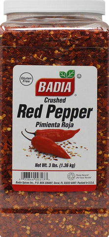 Badia Crushed Red Pepper, 3 Pound Bottle -- 4 per case