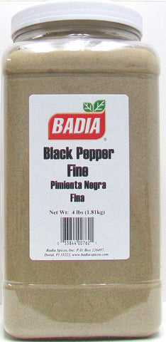 Badia Ground Fine Black Pepper, 4 Pound Bottle -- 4 per case