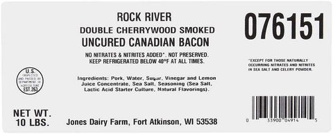 Jones Dairy Farm All Natural Canadian Bacon Slices, 5 Pound -- 2 per case