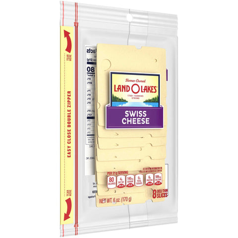Land O Lakes Sliced Swiss Cheese, 6 Ounce -- 12 per case
