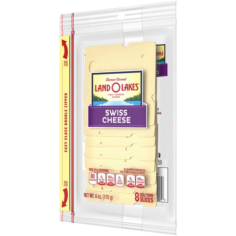 Land O Lakes Sliced Swiss Cheese, 6 Ounce -- 12 per case