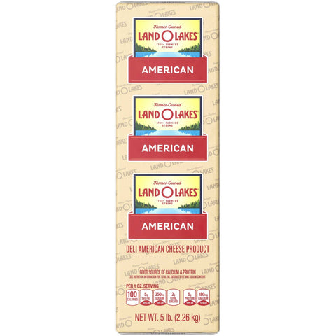 Land O Lakes White Deli American Cheese Product, 5 Pound -- 2 per case