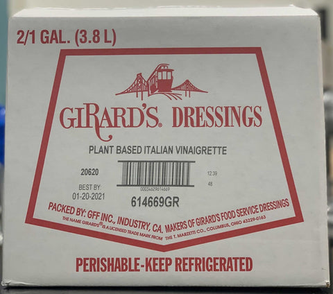 Girards Plant Based Italian Vinaigrette, 1 Gallon -- 2 per case