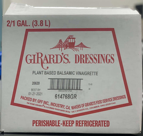 Girards Plant Based Balsamic Dressing, 1 Gallon -- 2 per case