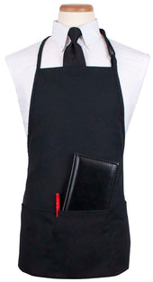 RITZ Black 3 Pockets Plus Pen Pocket Bib Apron -- 24 per case