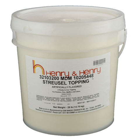 Henry and Henry Partially Hydrogenated Oil Free Streusel Topping, 28 Pound.