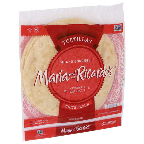 Maria and Ricardos Burrito Size 10 inch White Flour Tortilla, 6 count -- 12 packs per case