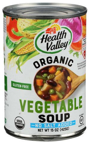 Health Valley No Salt Added Organic Vegetable Soup, 15 Ounce -- 12 per case.