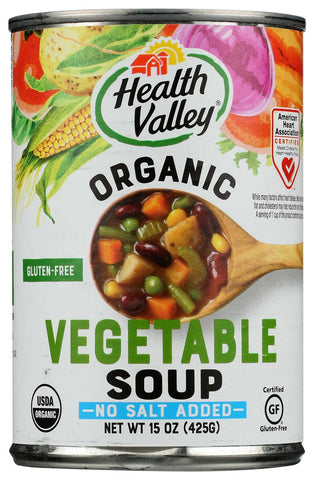Health Valley No Salt Added Organic Vegetable Soup, 15 Ounce -- 12 per case.