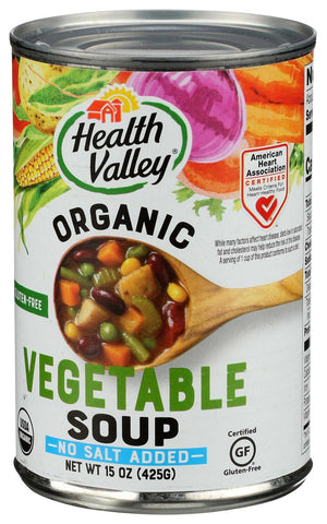 Health Valley No Salt Added Organic Vegetable Soup, 15 Ounce -- 12 per case.