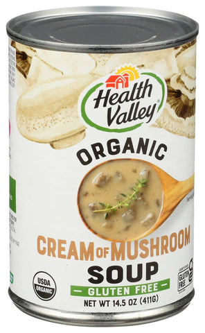 Health Valley Organic Cream Of Mushroom Soup, 14.5 Ounce -- 12 per case.
