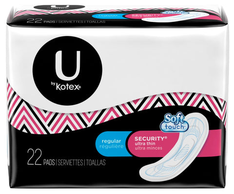 U By Kotex Premium Ultra Thin Regular Pads, 22 count per pack -- 8 per case.