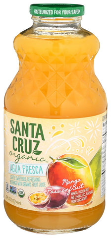 Santa Cruz Organic Mango Passionfruit Agua Fresca Juice, 32 Fluid Ounce -- 12 per case.