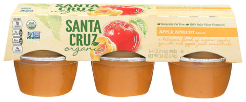 Santa Cruz Organic Apple Apricot Sauce Cup, 4 Ounce -- 72 per case.