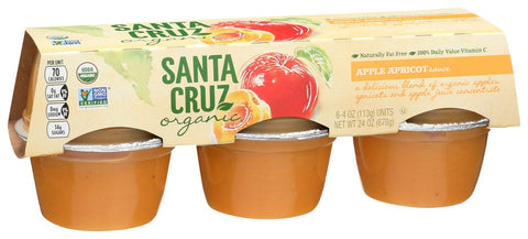 Santa Cruz Organic Apple Apricot Sauce Cup, 4 Ounce -- 72 per case.