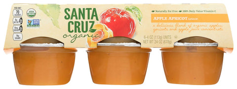 Santa Cruz Organic Apple Apricot Sauce Cup, 4 Ounce -- 72 per case.