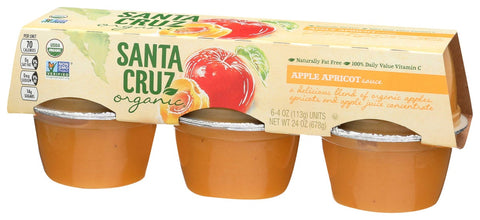 Santa Cruz Organic Apple Apricot Sauce Cup, 4 Ounce -- 72 per case.