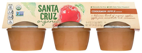 Santa Cruz Organic Apple Cinnamon Sauce Cup, 4 Ounce -- 72 per case.