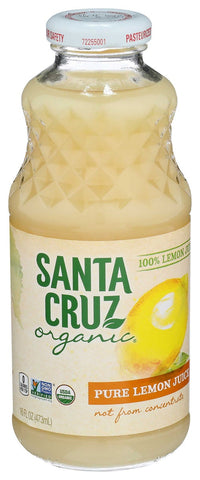 Santa Cruz Organic 100 Percent Lemon Juice, 16 Fluid Ounce -- 8 per case