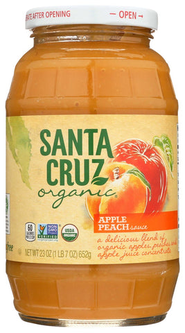 Santa Cruz Organic Apple Peach Sauce, 23 Ounce -- 12 per case.