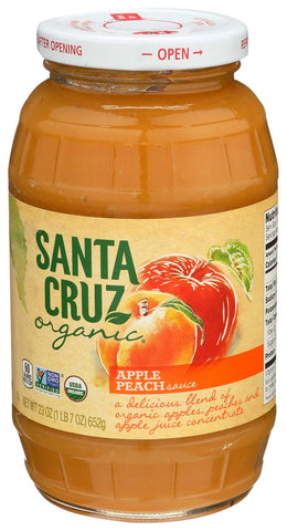 Santa Cruz Organic Apple Peach Sauce, 23 Ounce -- 12 per case.