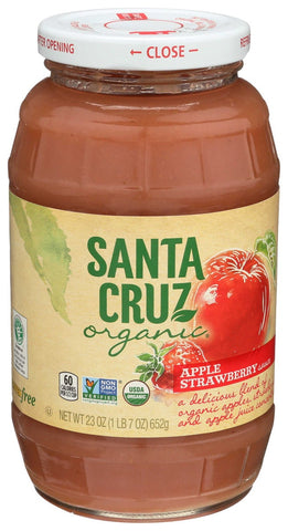 Santa Cruz Organic Apple Strawberry Sauce, 23 Ounce -- 12 per case.