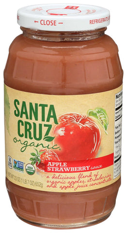 Santa Cruz Organic Apple Strawberry Sauce, 23 Ounce -- 12 per case.