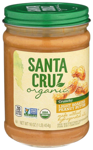 Santa Cruz Organic Crunchy Light Roast Peanut Butter, 16 Ounce -- 6 per case