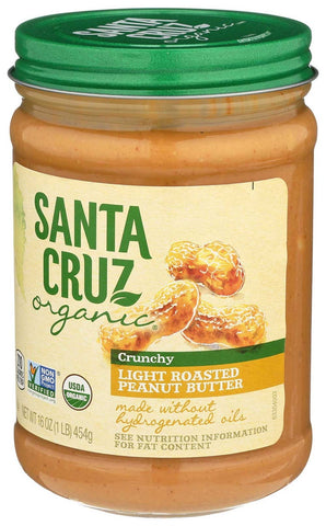 Santa Cruz Organic Crunchy Light Roast Peanut Butter, 16 Ounce -- 6 per case