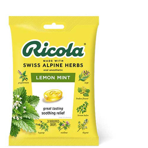 Ricola Lemon Mint Cough Drops, 24 count -- 48 per case