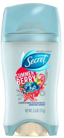 Secret Invisible Solid Summer Berry Scent Expressions Deodorant, 2.6 Ounce -- 12 per case.